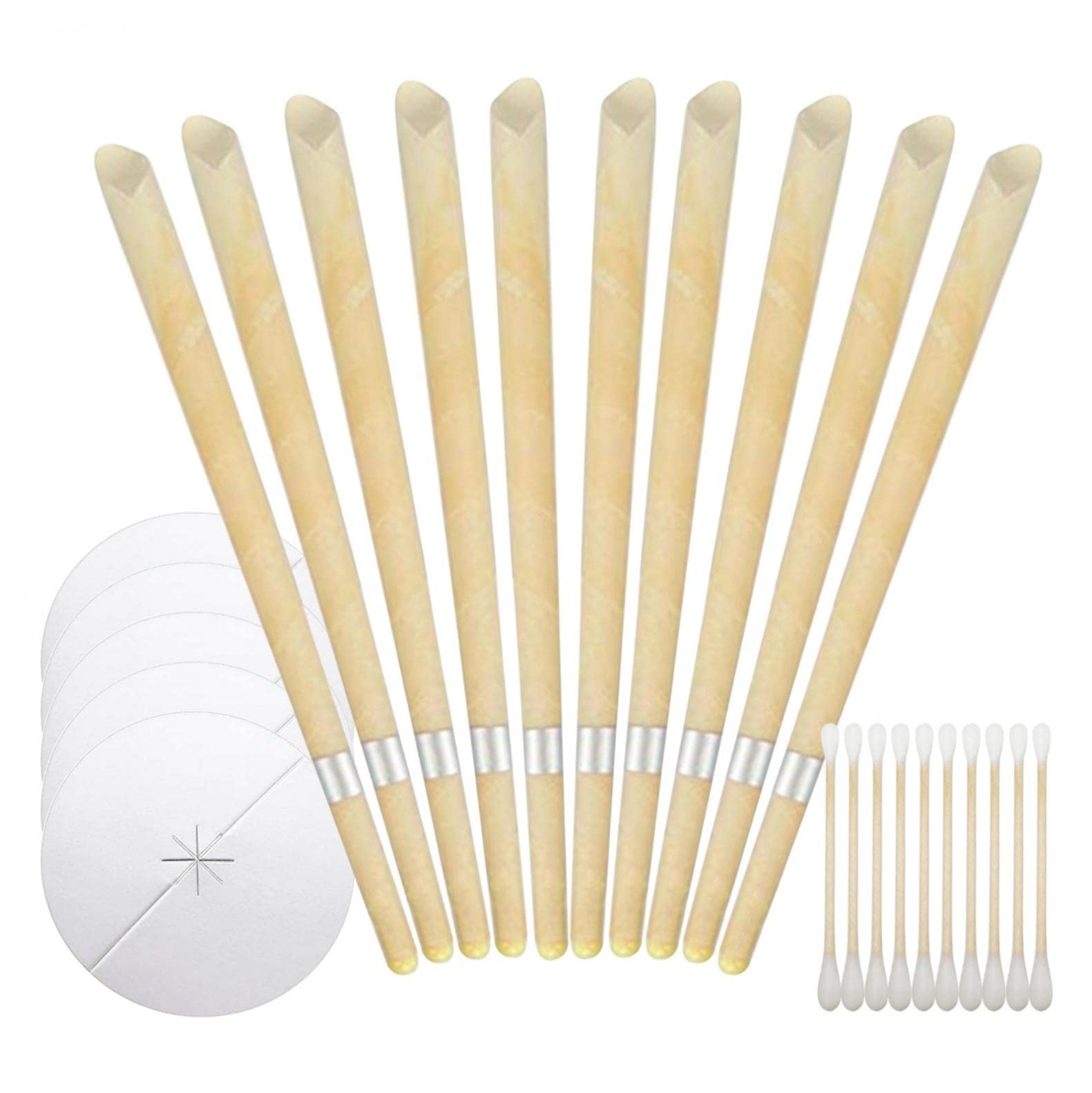 10 PCS Beeswax Ear Candles Wax Removal, Natural Ear Wax Candles for Ear Candling Wax Removal, Ear Candling Candles for Ear Cleaning, Earwax Candle Ear Wax Removal Set Earwax Removal Kit Ear Cleaner