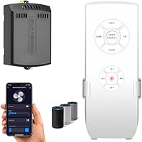 Smart WiFi Ceiling Fan and Light Remote Control Kit, Universal Fan Controller Works with Alexa Google, Fan Speed Timing & Light Remote Switch Replacement for Hunter Harbor Breeze Honeywell and More