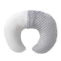 Nursing Pillow and Positioner with Minky Cover for Breastfeeding and Bottle Feeding, Propping Baby, Tummy Time, Baby Sitting Support, Awake-Time Support (Grey, 22