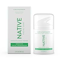 Native Sensitive Daily Facial Moisturizer Gentle Face Lotion Hydrating Cream for Women and Men with Vitamin B3 & Aloe Lightweight Non Greasy Formula - 1.7 fl oz