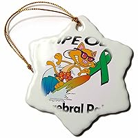 3dRose Wipe Out Cerebral Palsy Awareness Ribbon Cause Design - Ornaments (orn-115136-1)