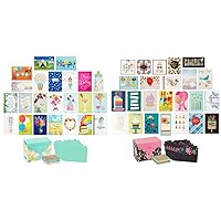 Hallmark Pack of 24 Handmade Assorted Boxed Greeting Cards, Watercolor & Pack of 24 Handmade Assorted Boxed Greeting Cards, Modern Floral