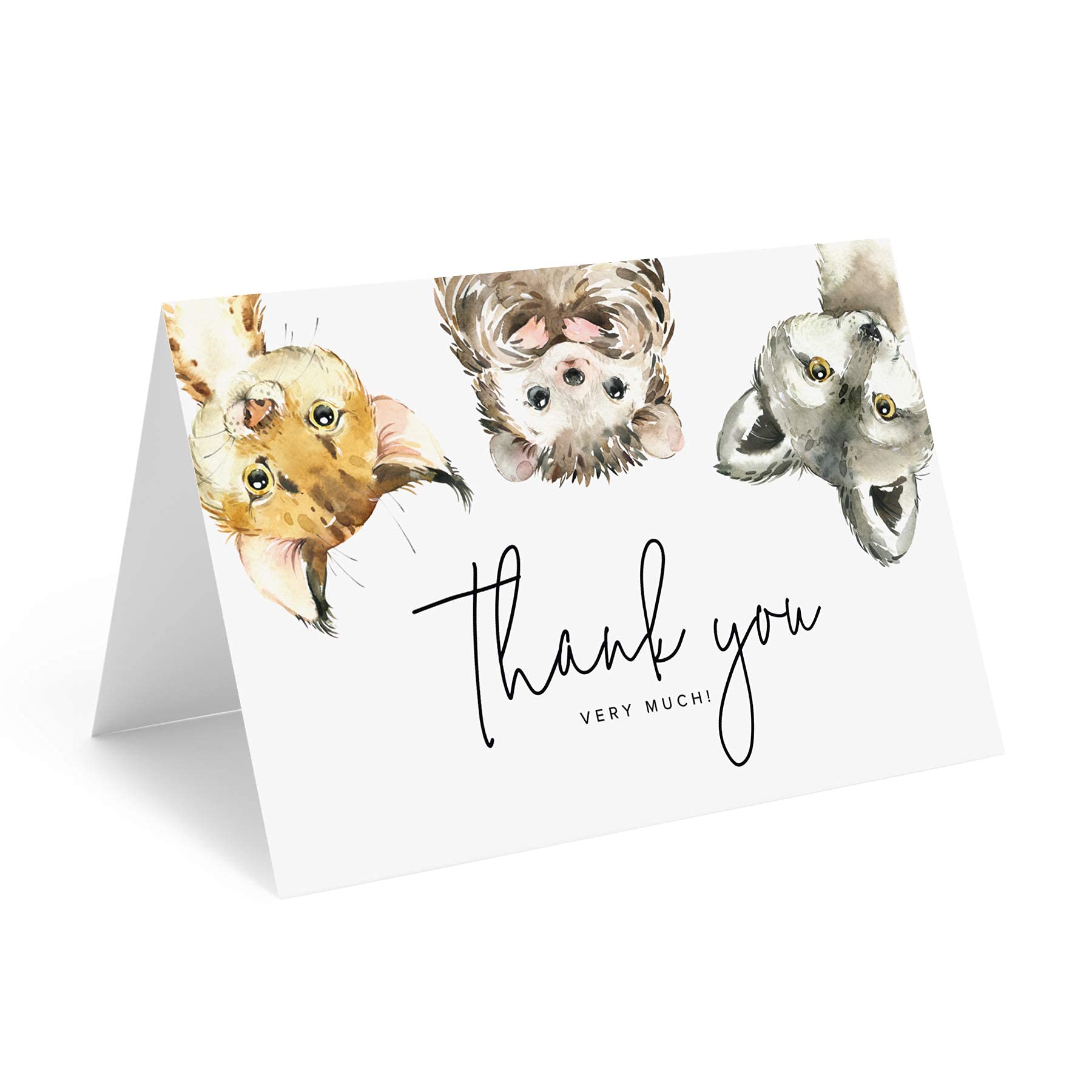 Bliss Collections Thank You Cards with Envelopes, Woodland Animal, All-Occasion Thank You Cards for Weddings, Bridal Showers, Baby Showers, Birthdays, Parties and Special Events, 4