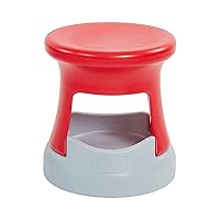 ECR4Kids Storage Wobble Stool, 15in Seat Height, Active Seating, Red/Light Grey