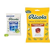 Ricola Max Cool Menthol Nasal Care Large Bag 34 Count Original Herb Cough Drops 21 Count