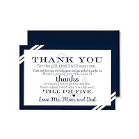 Paper Clever Party Anchor Boys Baby Shower Thank You Cards (15 Pack) Nautical Notecards with Blue Envelopes, Personalized Message, 4x6