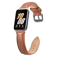 QINGQING Leather Bands Compatible with Samsung Galaxy fit 3, Vintage Genuine Wristband Replacement Band for galaxy fit3 band