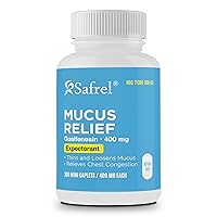 Safrel Pharma Mucus Relief Guaifenesin 400 mg - Fast Acting Expectorant, Thins and Loosens Mucus, Relieves Chest Congestion, Cough, Cold and Flu | Compare to Mucinex Tablets (300 Count (Pack of 1))