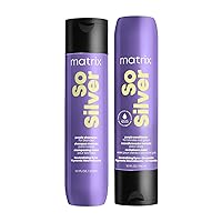 So Silver Purple Shampoo and Pigmented Conditioner Set | Removes Brassy Yellow Undertones | Toning Conditioner For Blondes and Greys | For Color Treated Hair | Premium Salon Conditioner | Vegan