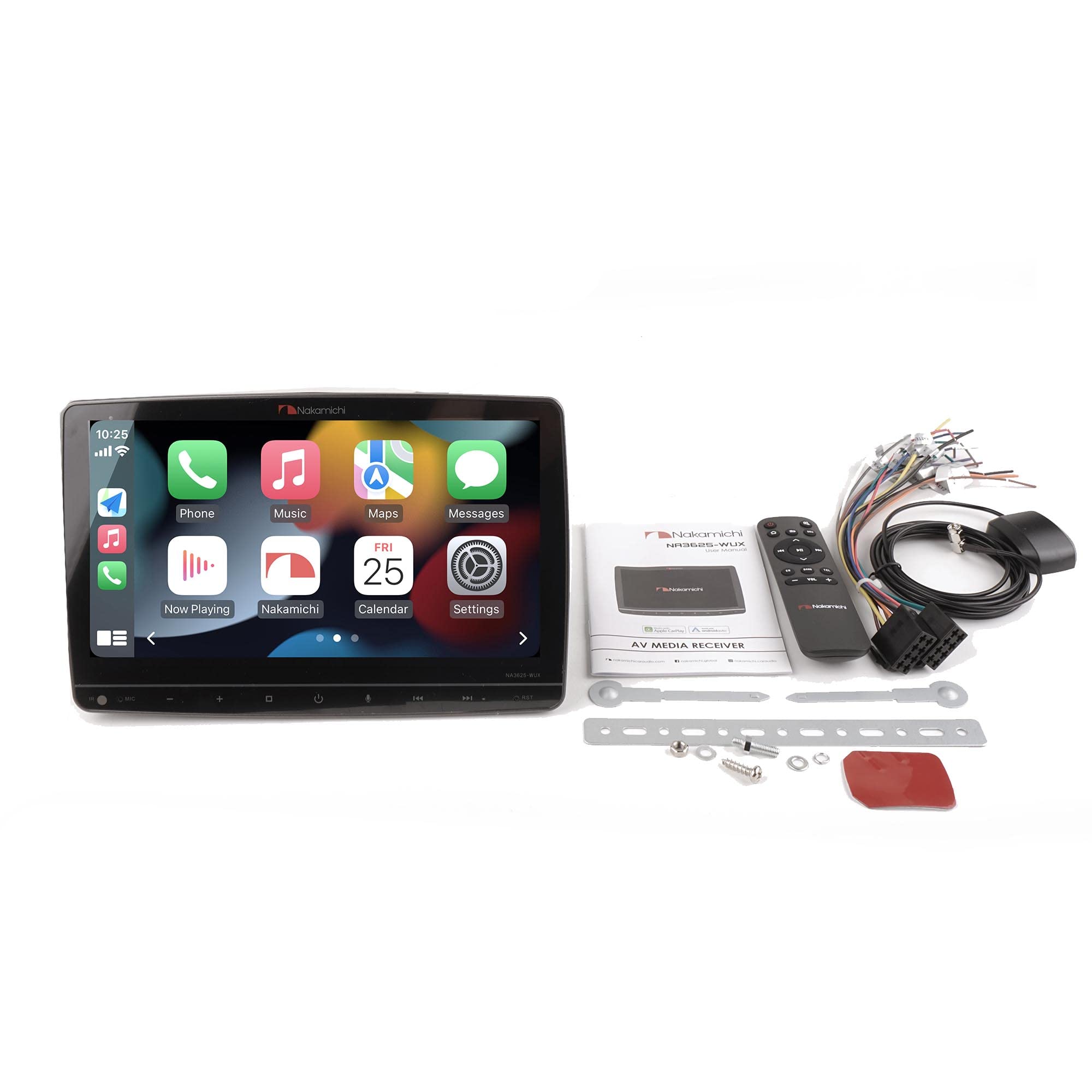 Nakamichi NA3625-WUX 10.1” Mechless Receiver Compatible with Wireless Carplay & Android Auto