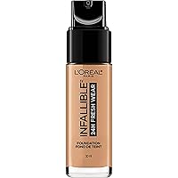 L'Oreal Paris Makeup Infallible Up to 24 Hour Fresh Wear Foundation, Golden Amber, 1 fl; Ounce (Pack of 2)