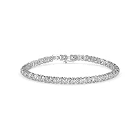 Geode VVS Certified Elegant Design 18K White/Yellow/Rose Gold, Natural Diamond Tennis Bracelet For Women
