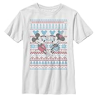Disney Characters Mickey & Minnie Sweater Boy's Solid Crew Tee