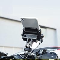 NikoMaku Motorcycle Phone Holder with Charger Phone Mount 5V 2A USB Port Metal Aluminum Alloy Handlebar Holder 360° Adjustable 4-6.6 inch Mobile Phone, iPhone Samsung BlackBerry etc.