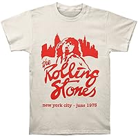 Rolling Stones Mick June 1975 NYC Vintage White T-Shirt X-Large