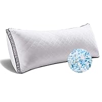 WhatsBedding Memory Foam Body Pillow -Fluffy Body Pillows for Adults -Large Long Bed Pillows for Sleeping - 20x54 inch, White