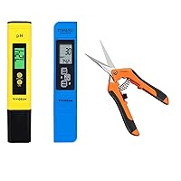 VIVOSUN pH and TDS Meter Combo and 6.5 Inch Gardening Hand Pruner Pruning Shear with Straight Stainless Steel Blades Orange