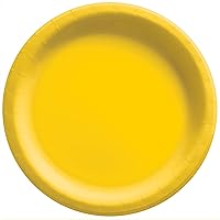 Yellow Sunshine Disposable Paper Plates - 6.75'', 20 Count - Perfect for Birthdays, Weddings, Baby Showers