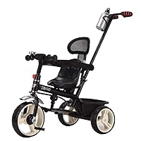 Children's Tricycle 1-6 Years Old Children's Bicycle Outdoor Toddler Trolley 3 Colors Can Be Made As Gifts Baby Bicycle Boy Girl (Color : Red) (Color : Black)