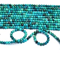 Natural Chrysocolla Gemstone 3mm-3.5mm Micro Faceted Rondelle Beads | AAA+ Chrysocolla Semi Precious Gemstone Loose Faceted Beads | 13