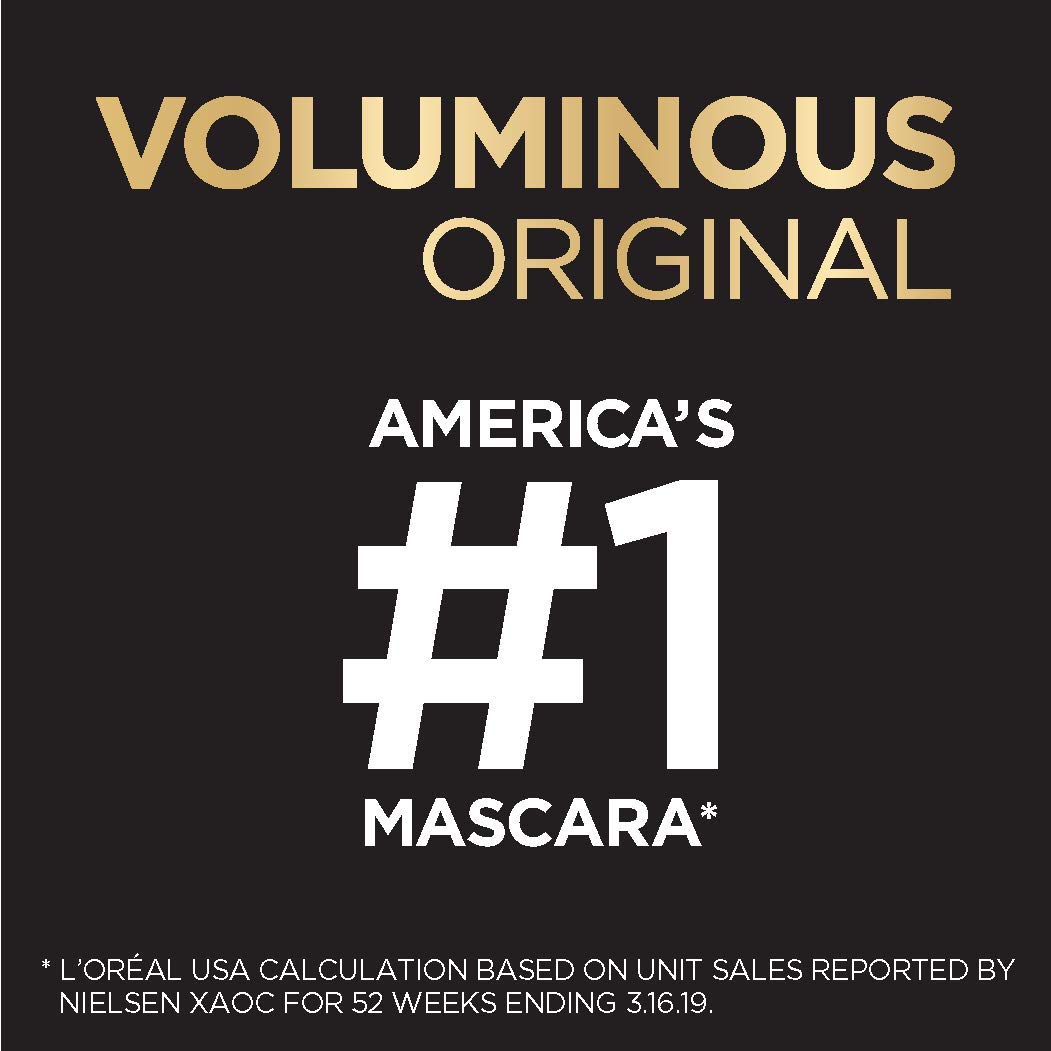 L'Oreal Paris Makeup Voluminous Original Volume Building Waterproof Mascara, Black Brown, 1 Count