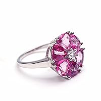 925 Sterling Silver Floral Ring Mystic Topaz White Topaz Gemstone Ring 925 Hallmarked Jewelry | Gifts For Women And Girls
