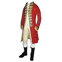 New Napoleonic British Red Officer Wool Coat, XS-4XL