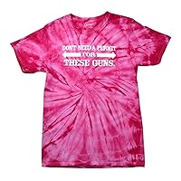 Don't Need A Permit for These s Weightlifting Gym Muscle Jacked Funny Short Sleeve T-Shirt-Pinktiedye-XXL