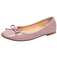 Women Lovely Bow Tie Ballerinas Comfy Square Toe Ballet Flats Slippers Pumps Dolly Shoes