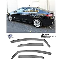 Fits All 2013-2020 Ford Fusion | EOS Visors in-Channel Style Smoke Tinted Side Vents Window Deflectors Rain Guards