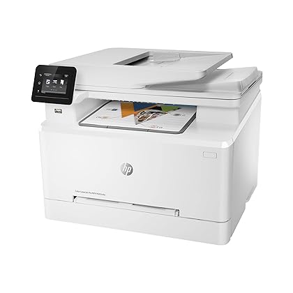 HP Color Laserjet Pro M283cdwA Wireless All-in-One Laser Printer, Print Scan Copy Fax, Auto 2-Sided Printing, Remote Mobile Print, 22ppm, 260-Sheet, 256MB, White - Bundle with JAWFOAL Printer Cable