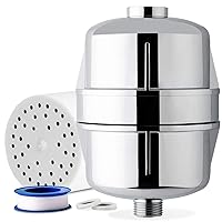 iSpring SF3S 15-Stage High Output Universal Shower Filter with Replaceable Cartridge, Removes Chlorine, Sediment, Heavy Metal, and Odor-Better Skin, Softer Hair, and Stronger Nails, Never Clog, Chrome