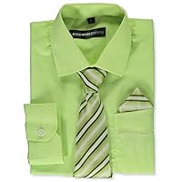 Boys' Dress Shirt & Tie (Patterns May Vary) - sage, 5