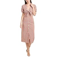 Women's Nouveau Gingham Check Short Sleeve Maxi Dress