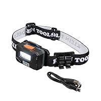 Klein Tools 56049 Rechargeable Headlamp / LED Lights, Adjustable Fabric Strap with Marker / Pencil Holder, 260 Lumens, for Work and Outdoors