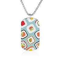 Colored Sushi Rolls Necklace Custom Memorial Necklace Personalized Photo Pendant Jewelry for Women Men