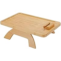 Sofa Arm Table, Sofa Arm Tray Rotating Sofa Side Table Foldable Bamboo Armchair Tray Clip-On Rectangular Sofa Table Tray Organiser for Home Bedroom