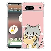 Case for Google Pixel 7a,Green Cat Yellow Cat Drop Protection Shockproof Case TPU Full Body Protective Scratch-Resistant Cover for Google Pixel 7a