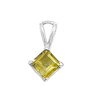 Silvesto India 925 Sterling Silver Natural Citrine Gemstone Pendant Handmade Jewelry Silver Jewelry For Girls