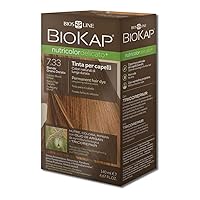 Permanent hair dye by BIOKAP, long lasting natural hair color for 100% gray hair coverage with TRICOREPAIR complex, 4.67 ounce, one treatment