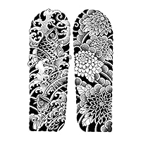 2 pcs Herbal Juice Tattoo Sticker Japanese Old Traditional Wave Cardigan For Men Semi-Permanent Non-Reflective And Cannot Be Washed Off