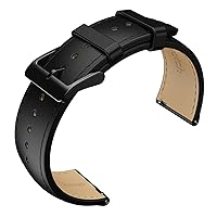 Ticwatch Pro 5 Smartwatch Band Replacement 24mm Width Leather Watch Strap Quick Release Genuine Watch Band Only for Pro 5 Watch, Tuxedo Black