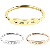 MignonandMignon Custom Name Ring for Mom, Grandma, Daughter Stackable Ring Wedding Bridesmaids Gifts - RDB