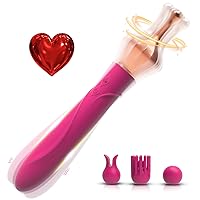 Vibrating Massage Tools for Date Night with 10 Mode Healthy Gift for Her, USB Rechargeable -Green Rabbit Silent Waterproof Design 10 Modes Adjustable Mini Size and Portable Red20
