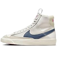 Nike Blazer Mid '77 Big Kids' Shoes (FB9125-100, Sail/Sail/Fireberry/Diffused Blue) Size 6.5
