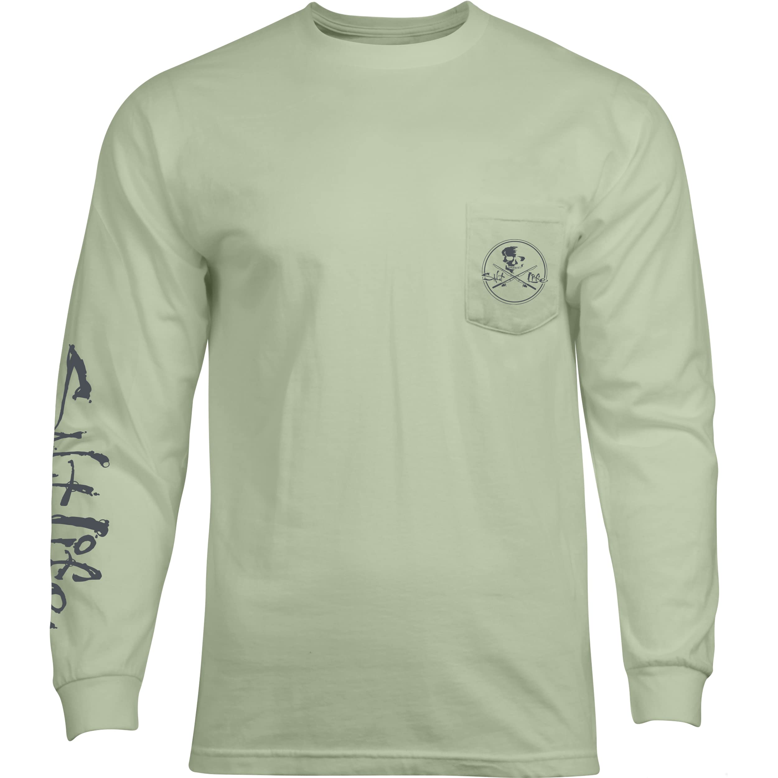 Salt Life Men's Skull and Poles Long Sleeve Crew Neck Tee