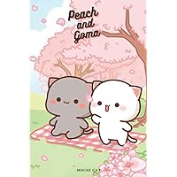 Peach and Goma Mochi Cat Notebook: - Letter Size 6 x 9 inches, 110 journal pages: Peach and Goma Mochi Cat sitting under Sakura tree