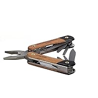 Gentlemen’s Hardware Wood-Handled Multi-Tool,12-in-1, Pliers, Knife, Wire Cutters, Screwdriver, Bottle Opener, File