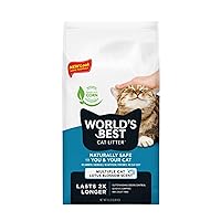 WORLD'S BEST CAT LITTER Multiple Cat Lotus Blossom Scented 15-Pounds - Natural Ingredients, Quick Clumping, Flushable, 99% Dust Free & Made in USA - Floral Fragrance & Long-Lasting Odor Control