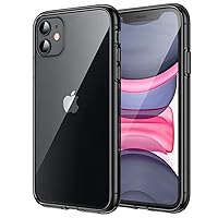 JETech Case for iPhone 11 6.1-Inch, Non-Yellowing Shockproof Phone Bumper Cover, Anti-Scratch Clear Back (Black)